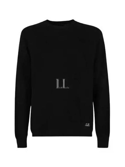 Mini Logo Crew Neck Knit Top Black - CP COMPANY - BALAAN 2