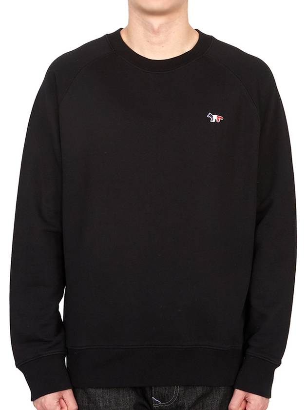 Tricolor Fox Patch Sweatshirt Black - MAISON KITSUNE - BALAAN 2