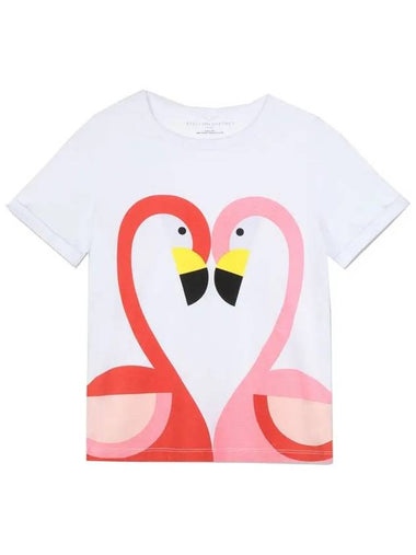 Kids Flamingo T Shirt White 602652 SQJA6 9000 - STELLA MCCARTNEY - BALAAN 1