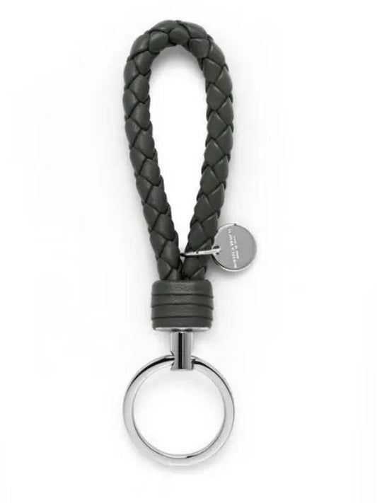 Intrecciato Leather Key Holder Grey - BOTTEGA VENETA - BALAAN 2