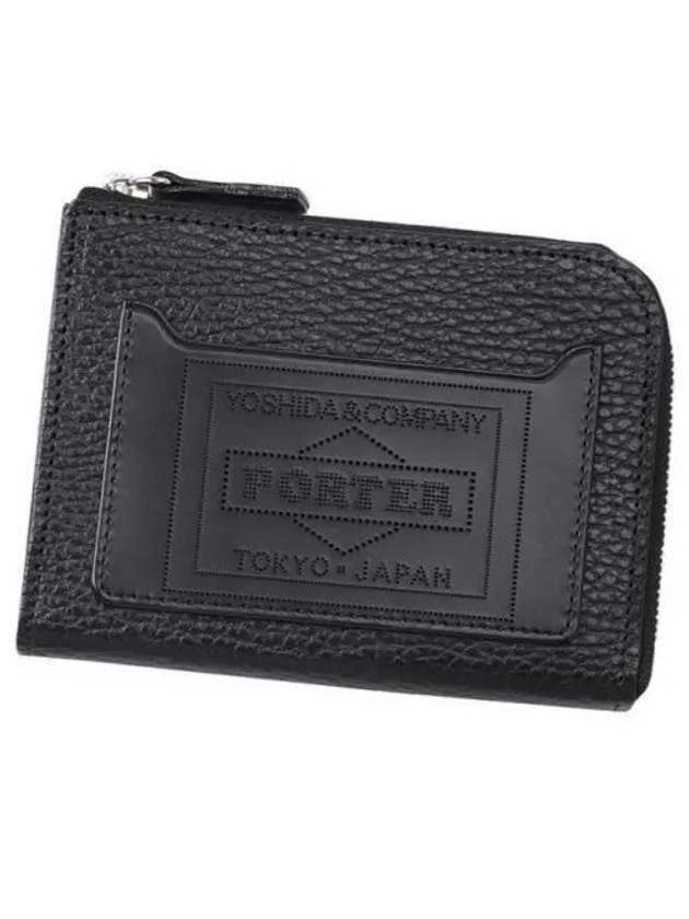 Logo Zipper Glazed Leather Card Wallet Black - PORTER YOSHIDA - BALAAN 2