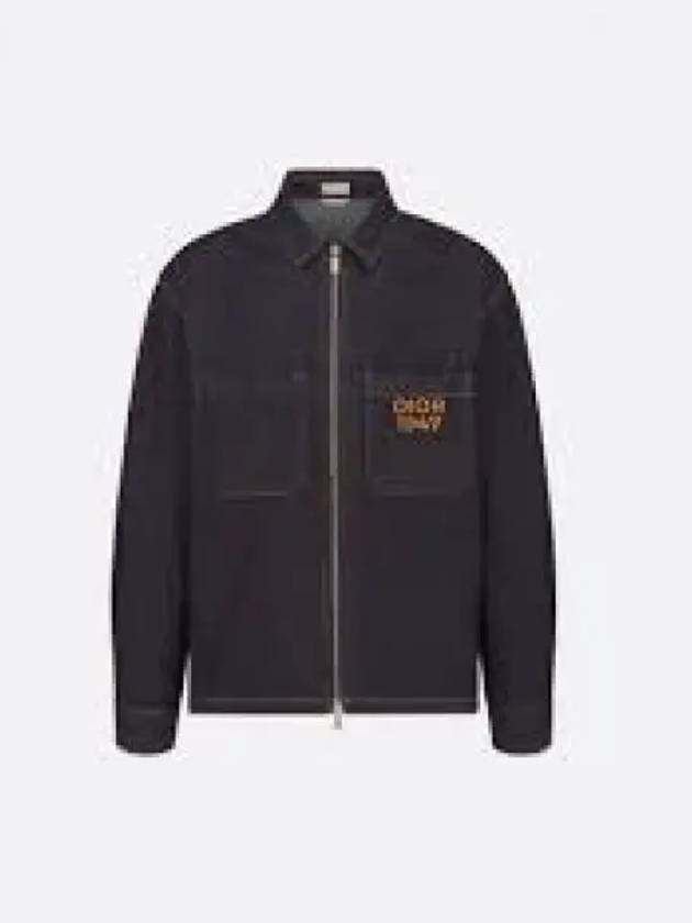 Homme Men Embroidered Logo Denim Jacket Navy - DIOR - BALAAN 2