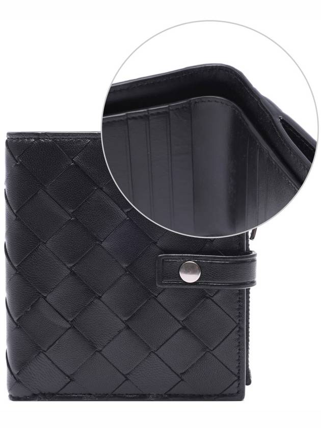 Intrecciato Zipper Half Wallet Black - BOTTEGA VENETA - BALAAN 3