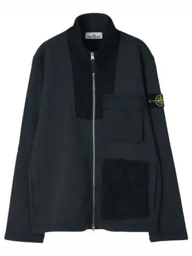 Naslan nylon blend garment dyeing badge full zip up - STONE ISLAND - BALAAN 1