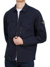 Supima Cotton Twill Stretch-TC Jacket Navy Blue - STONE ISLAND - BALAAN 4