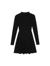 Future Viscose Rib Long Sleeve Short Dress Black - GANNI - BALAAN 3