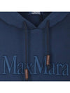 Embroidered Logo Drawstring Cotton Hoodie Navy - MAX MARA - BALAAN 3