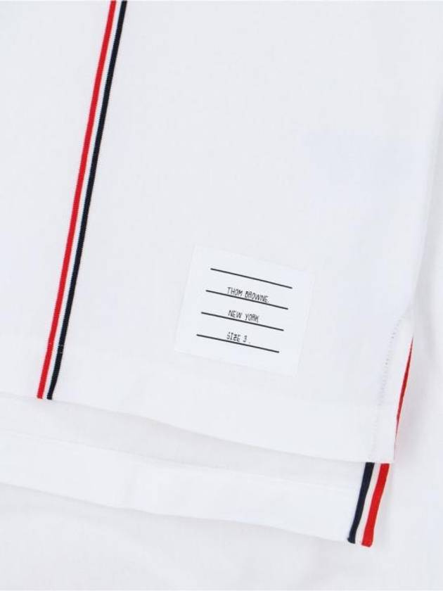 RWB Stripe Cotton Short Sleeve T-shirt White - THOM BROWNE - BALAAN 5