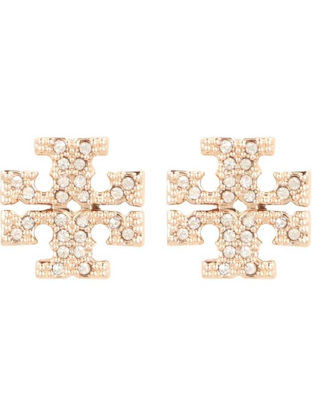 Crystal Logo Stud Earrings Gold - TORY BURCH - BALAAN 3