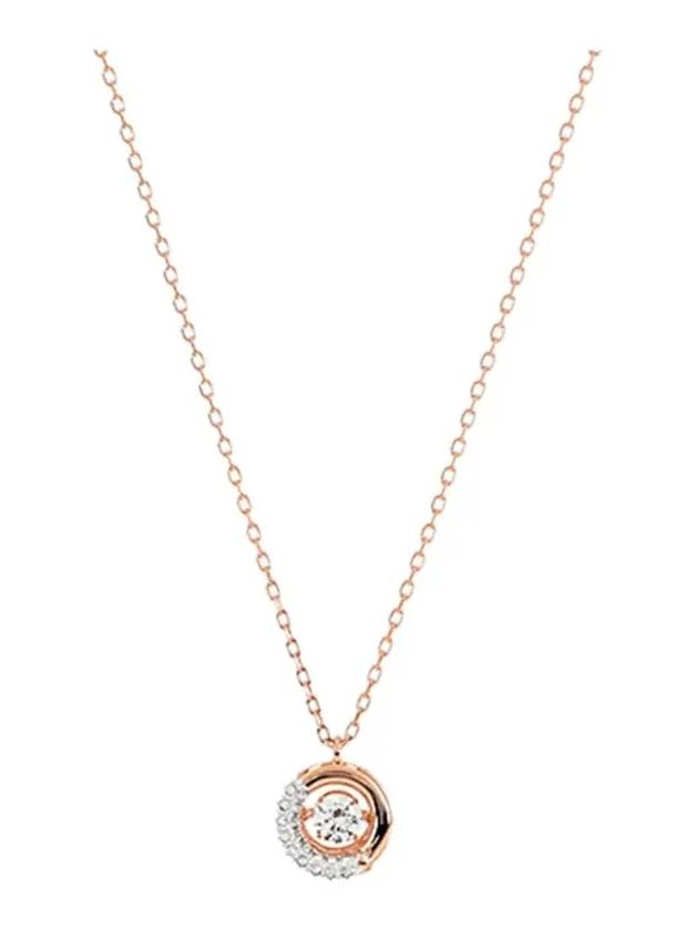 Dextera Round Cut Necklace Rose Gold - SWAROVSKI - BALAAN 4