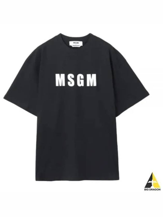 logo print short sleeve t-shirt black - MSGM - BALAAN 2