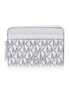 Jet Set Small Logo Card Wallet White - MICHAEL KORS - BALAAN 1