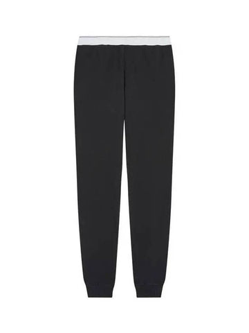 UNISEX Waffle Cotton Jogger Pants Black - ALEXANDER WANG - BALAAN 1