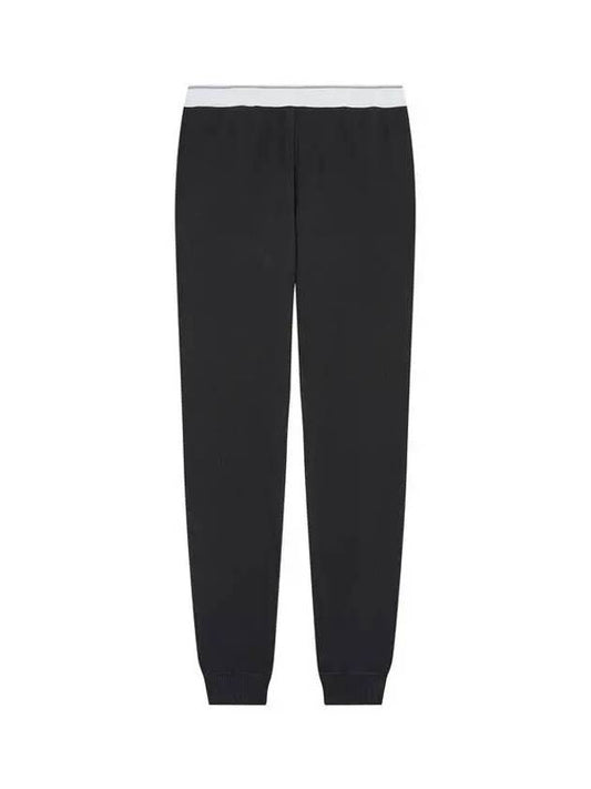 UNISEX Waffle Cotton Jogger Pants Black - ALEXANDER WANG - BALAAN 1