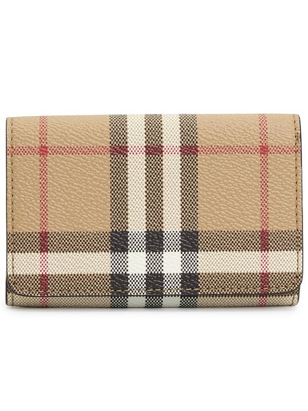 Vintage Check Leather Small Folding Wallet Archive - BURBERRY - BALAAN 3