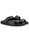 Sunday Double Buckle Leather Slippers Black - BALENCIAGA - BALAAN 3