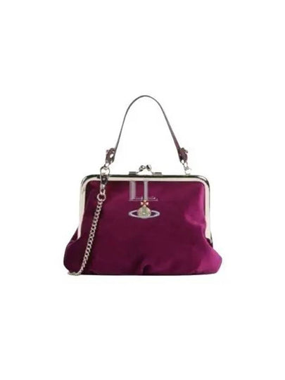 Granny Frame Velvet Tote Bag Purple - VIVIENNE WESTWOOD - BALAAN 2