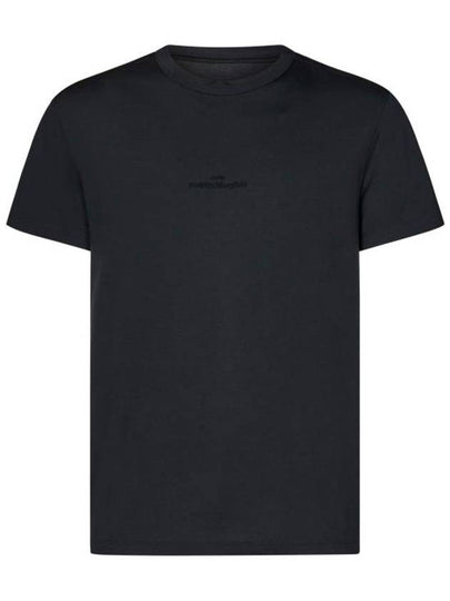 Reverse Embroidered Logo Stitched Cotton Short Sleeve T-Shirt Dark Grey - MAISON MARGIELA - BALAAN 2