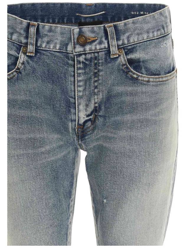 Men's Santa Monica Denim Skinny Jeans Blue - SAINT LAURENT - BALAAN 5