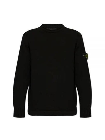 Compass Badge Wool Knit Top Black - STONE ISLAND - BALAAN 2