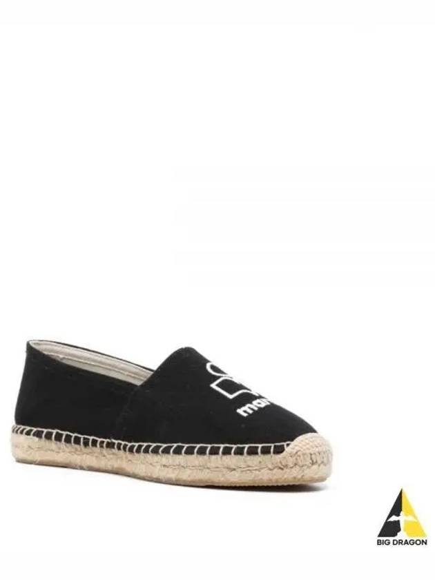 Canae Embroidered Logo Canvas Espadrilles Shoes Black - ISABEL MARANT - BALAAN 2