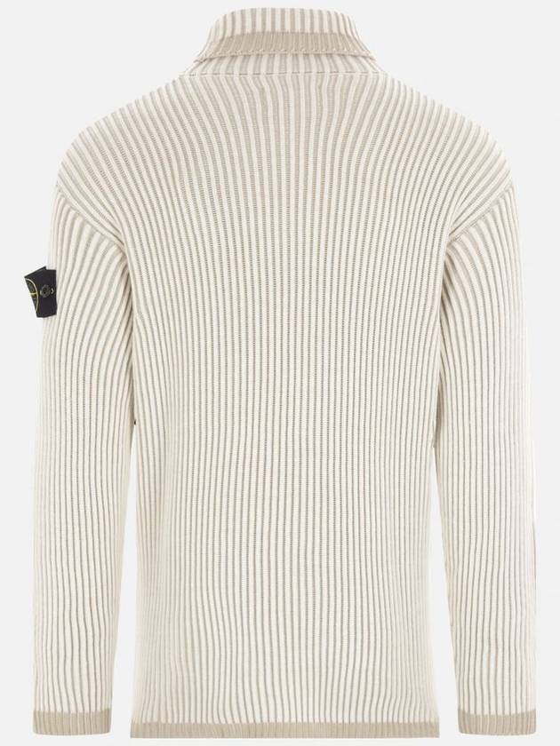 Vanish Full Rib RWS Wool Knit Top Natural White - STONE ISLAND - BALAAN 3