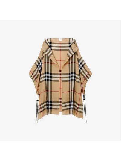 Check Cotton Cape Beige - BURBERRY - BALAAN 2