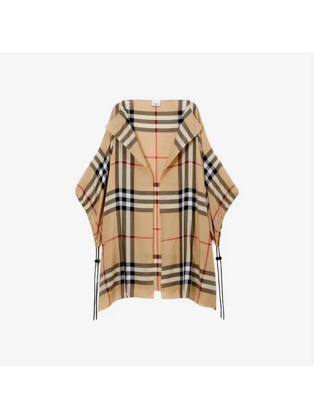 Check Cotton Cape Beige - BURBERRY - BALAAN 2