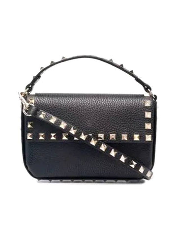 Rockstud Chain Cross Bag Black - VALENTINO - BALAAN 1