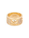 Logo Crystal Wide Ring Gold - FENDI - BALAAN 4