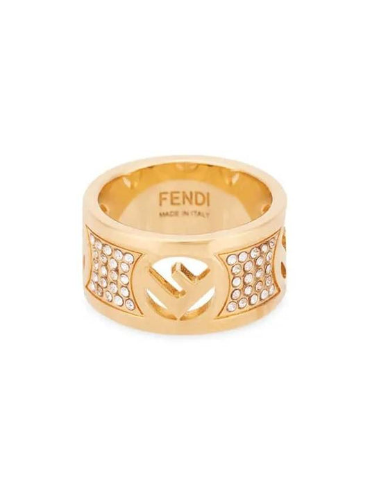 logo crystal wide ring gold - FENDI - BALAAN 2