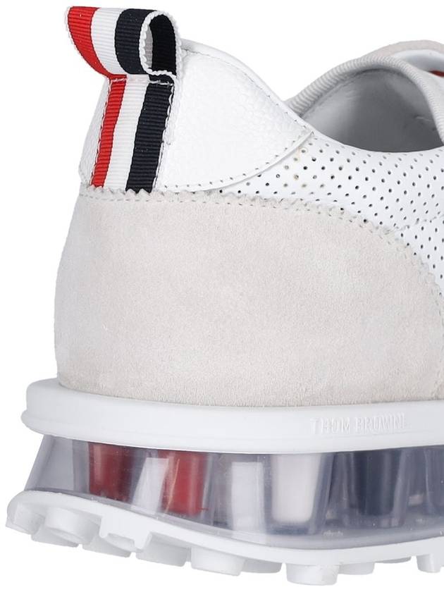 Vitello Calf Leather Clear Sole Tech Runner Sneakers White - THOM BROWNE - BALAAN 6