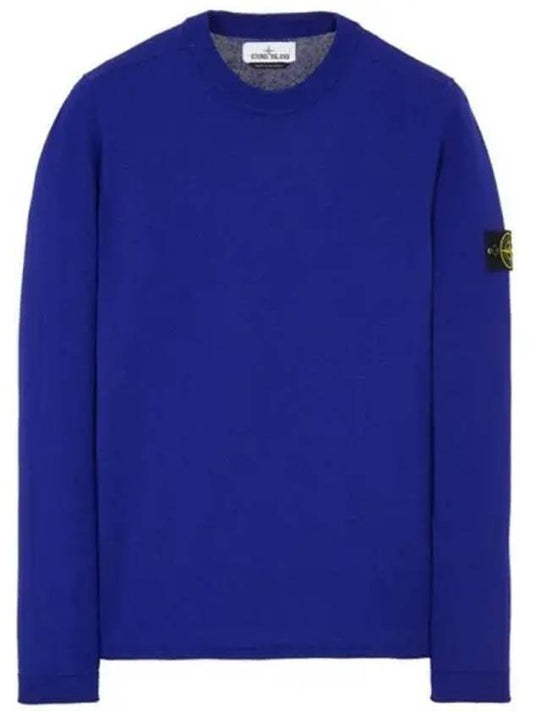 Wappen Patch Crew Neck Knit Top Purple Blue - STONE ISLAND - BALAAN 2