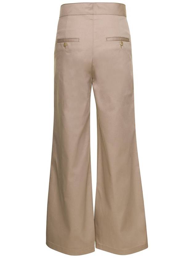 Straight Pants PWCA105S23 FAB001 6101 BEIGE WHI - PALM ANGELS - BALAAN 3