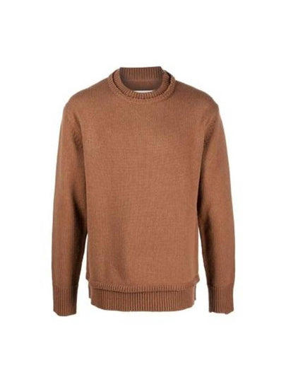 Back Stitch Elbow Patch Knit Top Camel - MAISON MARGIELA - BALAAN 2