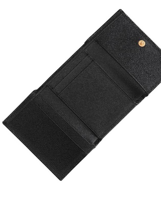 Logo Patch Dauphine Leather Half Wallet Black - DOLCE&GABBANA - BALAAN 5