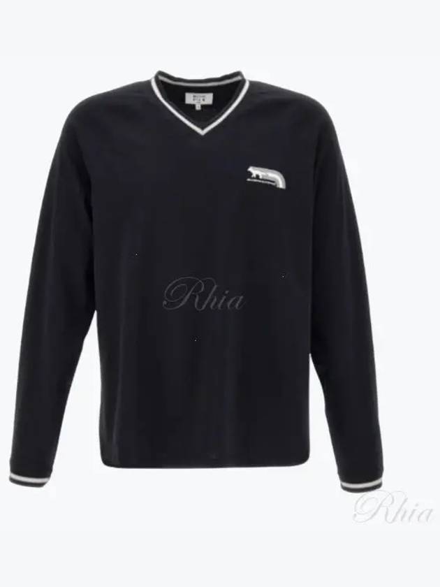 Flax Fox Long Sleeve T-Shirt Black - MAISON KITSUNE - BALAAN 2