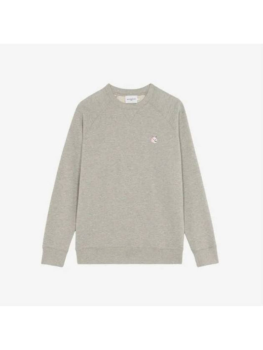 Monochrome Fox Head Patch Classic Cotton Sweatshirt Grey Melange - MAISON KITSUNE - BALAAN 2