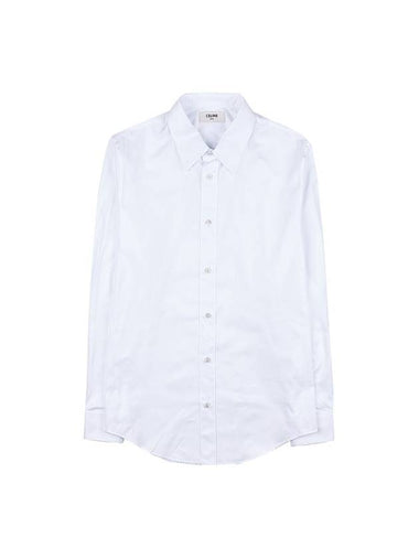 Poplin Long Sleeve Shirt White - CELINE - BALAAN 1