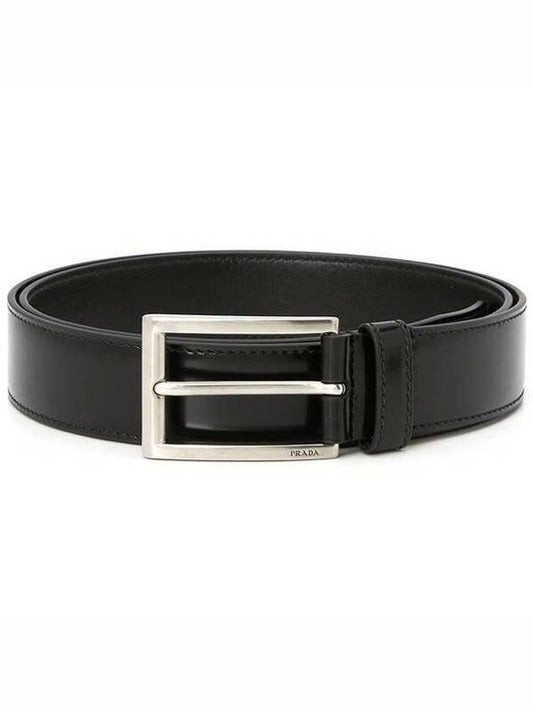 Men's Leather Belt Black - PRADA - BALAAN 2
