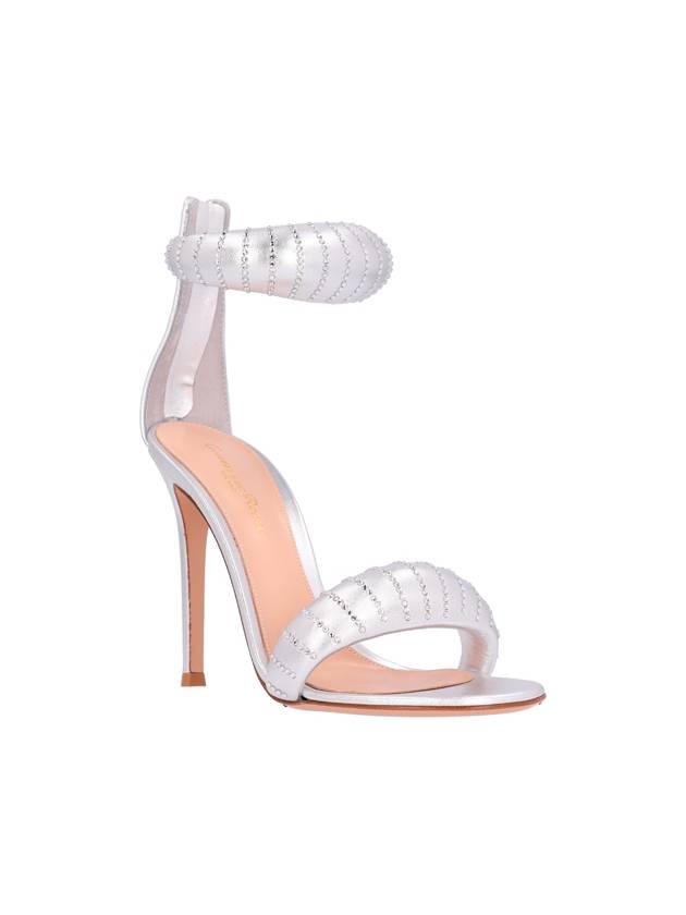 CRYSTAL-EMBELLISHED METALLIC SANDALS - GIANVITO ROSSI - BALAAN 2