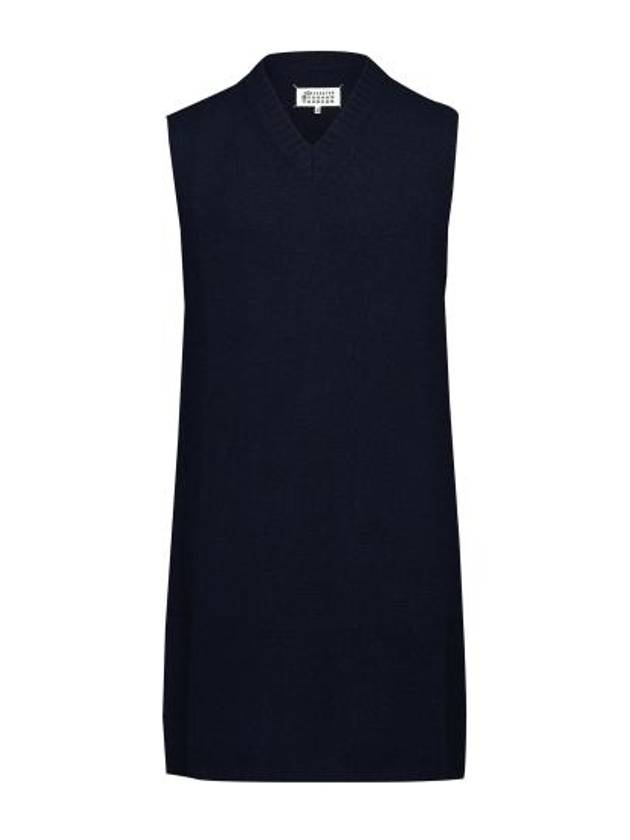 Women's V-neck Knit Midi Dress Blue - MAISON MARGIELA - BALAAN 2