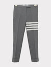 Men's Plain Weave 4 Bar Low Rise Skinny Straight Pants Grey - THOM BROWNE - BALAAN 3