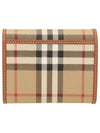 Check Half Wallet Beige - BURBERRY - BALAAN 4