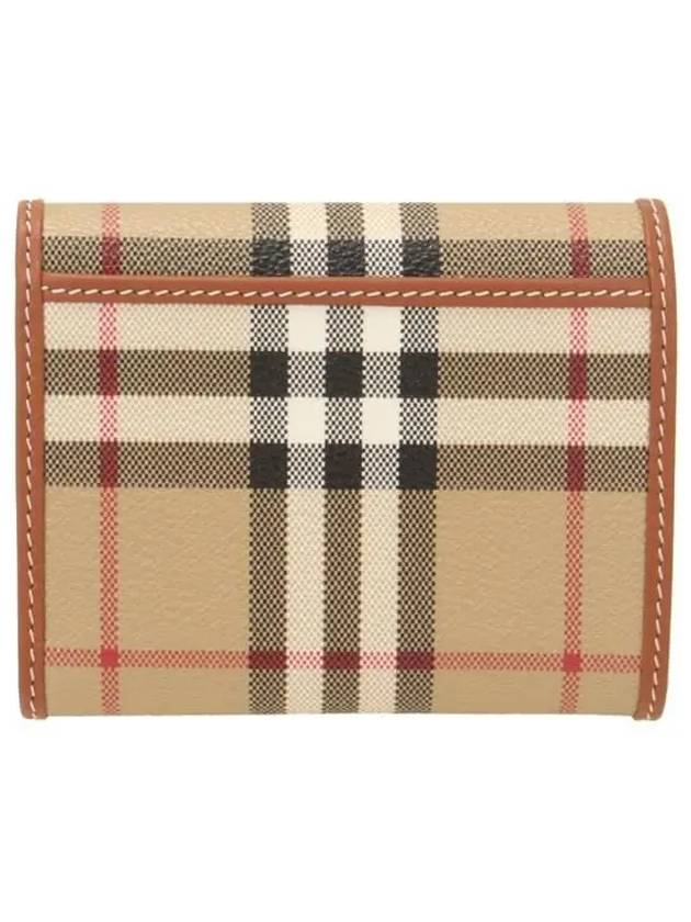 Check Half Wallet Beige - BURBERRY - BALAAN 4