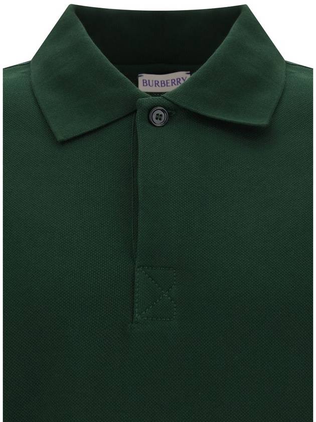 Cotton Polo Shirt Green - BURBERRY - BALAAN 4