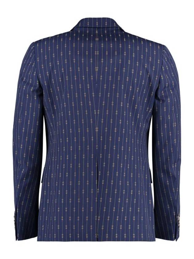 Horsebit Striped Wool Suit Blue - GUCCI - BALAAN 4