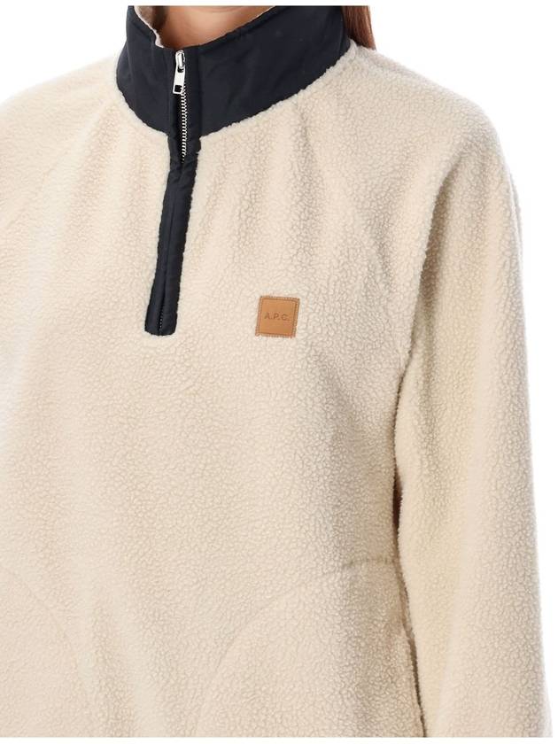 Logo Applique Fleece Sweatshirt Beige - A.P.C. - BALAAN 4