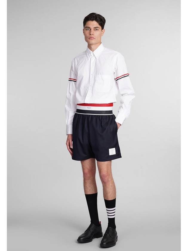 Men's Poplin Grosgrain Armband Classic Long Sleeve Shirt White - THOM BROWNE - BALAAN 3