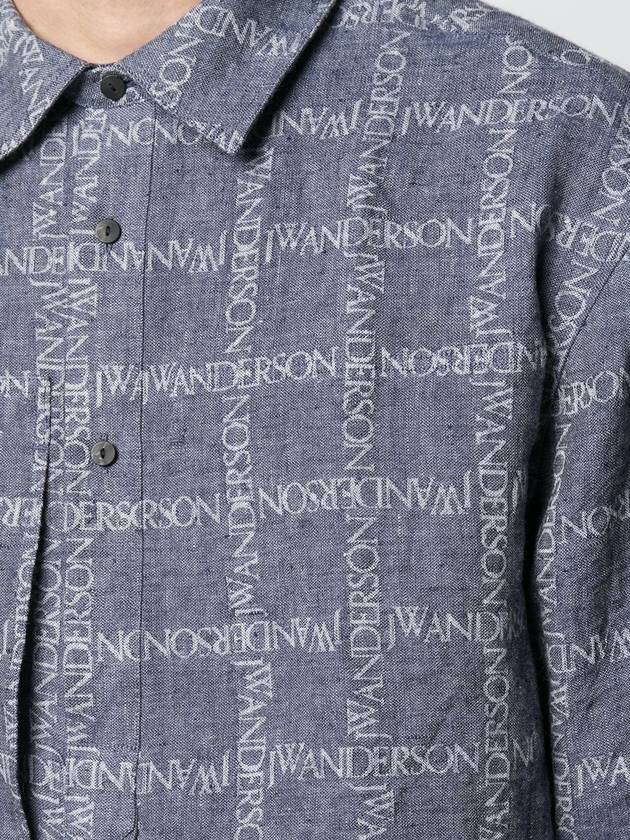 J.W ANDERSONLOGO GRID TUNIC LINEN SHIRT - JW ANDERSON - BALAAN 6